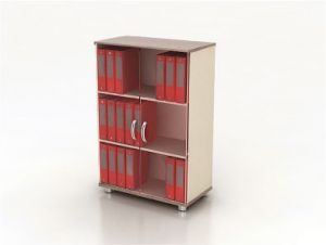 Шкаф средний со стеклом К3 ― Офисная мебель по низким ценам