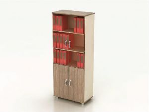 Шкаф со стеклом К8   ― Офисная мебель по низким ценам